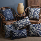 Luxury Decorative Throw Square Linen Pillowcase Blue And White Flower Bedroom Room Sofa Porcelain Printed Cushion Cover Decorative Sofa Throw Pillow Car Chair Home Decor Pillow Case Soft Design Stevvex