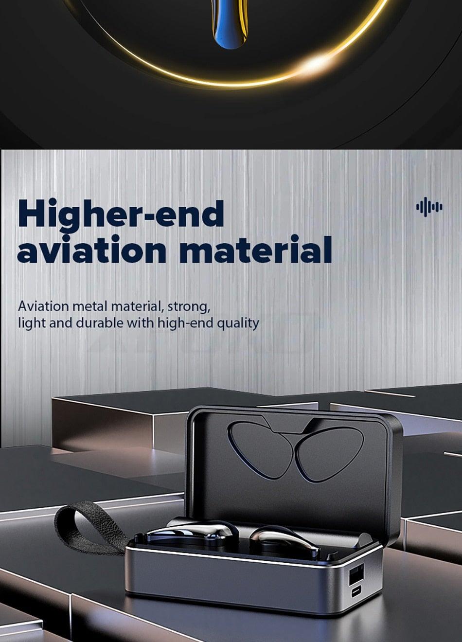 Luxury Earphone Bluetooth Compatible Headphones With Mic 3500mAh Mirror Charging Box Wireless Headphones Noise Cancelling HiFi Earbud Gaming Headsets Bluetooth MP3 Music Playes Sports Wireless Waterproof Touch Control Headphones Stevvex