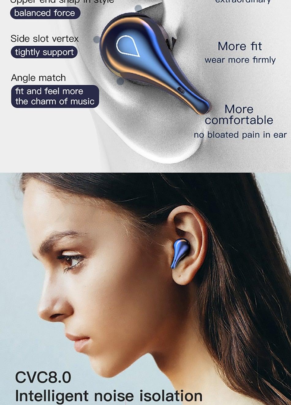 Luxury Earphone Bluetooth Compatible Headphones With Mic 3500mAh Mirror Charging Box Wireless Headphones Noise Cancelling HiFi Earbud Gaming Headsets Bluetooth MP3 Music Playes Sports Wireless Waterproof Touch Control Headphones Stevvex