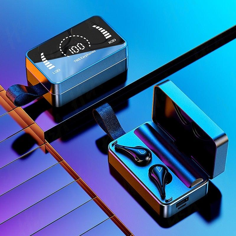 Luxury Earphone Bluetooth Compatible Headphones With Mic 3500mAh Mirror Charging Box Wireless Headphones Noise Cancelling HiFi Earbud Gaming Headsets Bluetooth MP3 Music Playes Sports Wireless Waterproof Touch Control Headphones Stevvex
