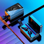 Luxury Earphone Bluetooth Compatible Headphones With Mic 3500mAh Mirror Charging Box Wireless Headphones Noise Cancelling HiFi Earbud Gaming Headsets Bluetooth MP3 Music Playes Sports Wireless Waterproof Touch Control Headphones Stevvex