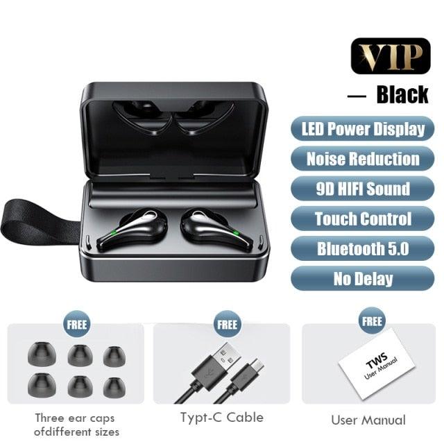 Luxury Earphone Bluetooth Compatible Headphones With Mic 3500mAh Mirror Charging Box Wireless Headphones Noise Cancelling HiFi Earbud Gaming Headsets Bluetooth MP3 Music Playes Sports Wireless Waterproof Touch Control Headphones Stevvex