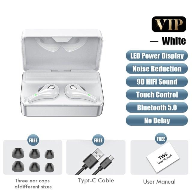 Luxury Earphone Bluetooth Compatible Headphones With Mic 3500mAh Mirror Charging Box Wireless Headphones Noise Cancelling HiFi Earbud Gaming Headsets Bluetooth MP3 Music Playes Sports Wireless Waterproof Touch Control Headphones Stevvex