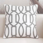 Luxury Embroidered Pink Pillow Cover Elegant Cushions Cover For Sofa Flower Geometric Cotton Pillow Case Throw Pillow Covers Modern Geometric Pillowcase Throw Cushion Cover for Bed Couch Sofa Office Decor 45*45