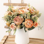Luxury Fake Flowers Artificial Silk Roses High Quality Big Bouquet For Office Parties Bridal and Wedding Decoration Artificial Rose Flowers Bouquet Silk Flowers Rose for Home Bridal Wedding Party Festival Decor Stevvex