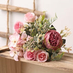 Luxury Fake Flowers Artificial Silk Roses High Quality Big Bouquet For Office Parties Bridal and Wedding Decoration Artificial Rose Flowers Bouquet Silk Flowers Rose for Home Bridal Wedding Party Festival Decor Stevvex