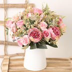 Luxury Fake Flowers Artificial Silk Roses High Quality Big Bouquet For Office Parties Bridal and Wedding Decoration Artificial Rose Flowers Bouquet Silk Flowers Rose for Home Bridal Wedding Party Festival Decor Stevvex