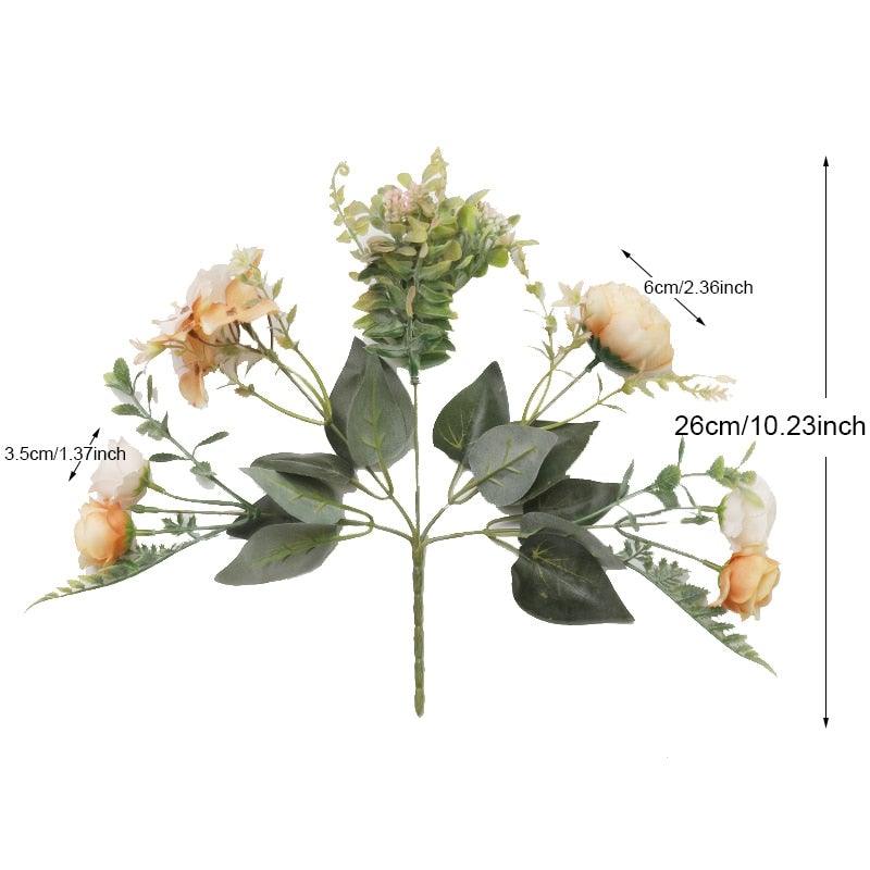 Luxury Fake Flowers Artificial Silk Roses High Quality Big Bouquet For Office Parties Bridal and Wedding Decoration Artificial Rose Flowers Bouquet Silk Flowers Rose for Home Bridal Wedding Party Festival Decor Stevvex