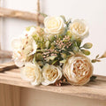 Luxury Fake Flowers Artificial Silk Roses High Quality Big Bouquet For Office Parties Bridal and Wedding Decoration Artificial Rose Flowers Bouquet Silk Flowers Rose for Home Bridal Wedding Party Festival Decor Stevvex
