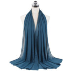 Luxury Fashion Long Soft Solid Chiffon Scarf Head Wrap Echarpe Shawl Lightweight Headscarf Instant Ready To Wear Elegant Hijab Scarf Wrap Muslim Shawl Islamic Hijabs Arab Wrap Head Scarves For Women