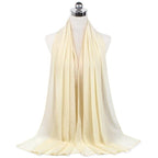 Luxury Fashion Long Soft Solid Chiffon Scarf Head Wrap Echarpe Shawl Lightweight Headscarf Instant Ready To Wear Elegant Hijab Scarf Wrap Muslim Shawl Islamic Hijabs Arab Wrap Head Scarves For Women
