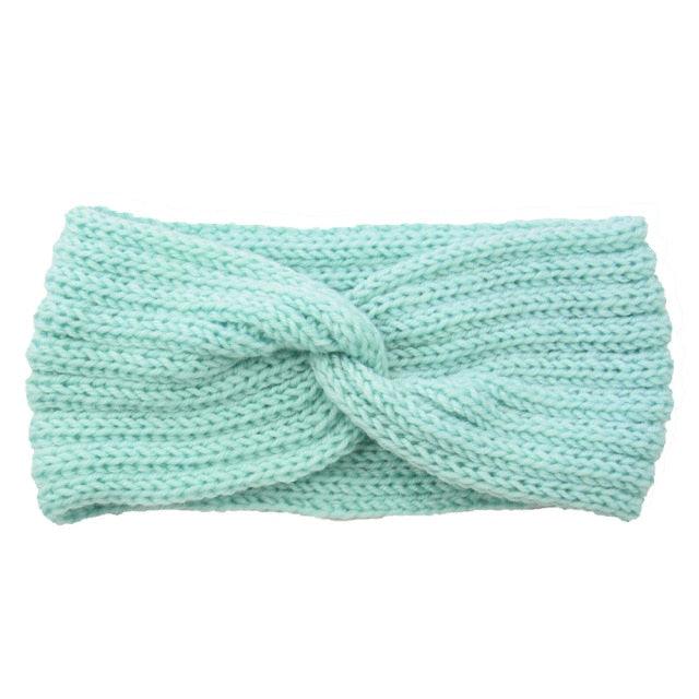 Luxury Fashion Winter Soft Solid Color Elastic Elegant Wide Knitting Cross Lightweight Headband Yoga Turban Bandage Bandanas Hair Bands For Women