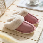 Luxury Faux Suede Home Women Full Fur Slippers Winter Warm Plush Bedroom Non-Slip Couples Shoes Indoor Furry Slippers Memory Foam Fluffy Soft Warm Slip On House Slippers Anti-Skid Cozy Plush For Indoor Outdoor Stevvex