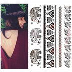 Luxury Flash Metallic Waterproof Temporary Tattoo Gold Silver Flower Tattoo Sticker Long Lasting Gold Design For Womens Stevvex