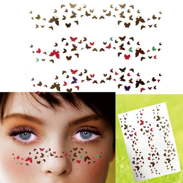 Luxury Flash Metallic Waterproof Temporary Tattoo Gold Silver Flower Tattoo Sticker Long Lasting Gold Design For Womens Stevvex