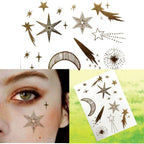 Luxury Flash Metallic Waterproof Temporary Tattoo Gold Silver Flower Tattoo Sticker Long Lasting Gold Design For Womens Stevvex