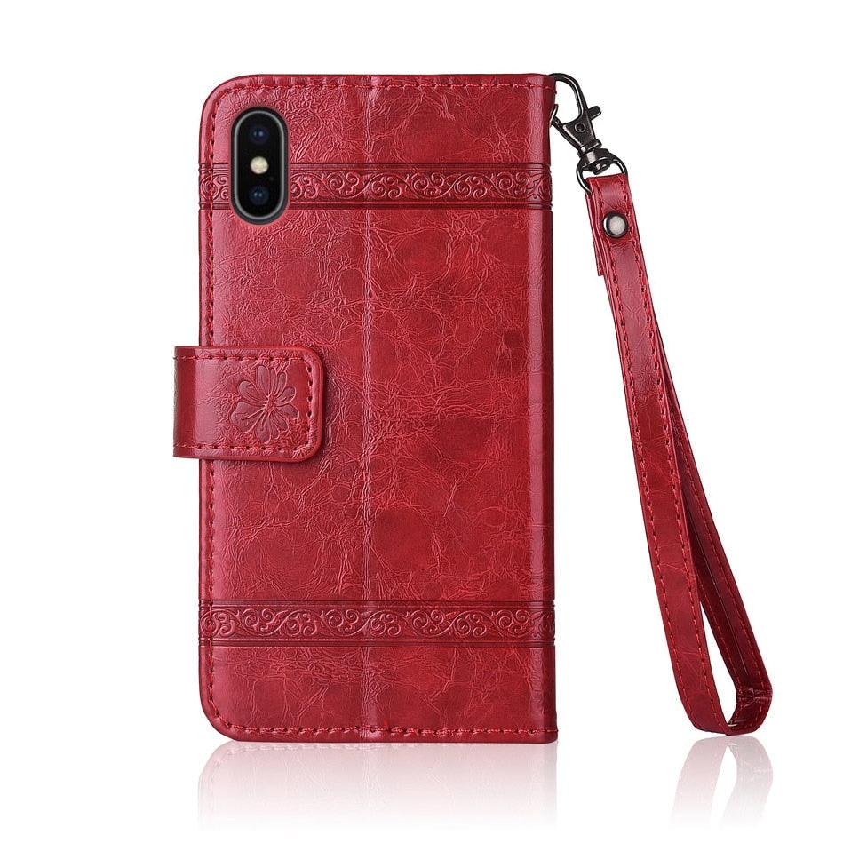 Luxury Flip wallet Leather Case For iphone 11 13 12 Pro 12Mini Card Holder Phone Cover Premium Leather iPhone 11 Pro Case Kickstand Card Holder Flip Leather Wallet Phone Case Stevvex