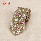 Luxury Flower Handmade Cotton Ties For Men Classic Colorful Printed Floral Designs Necktie For Wedding Stevvex