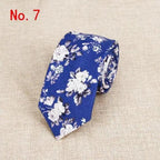 Luxury Flower Handmade Cotton Ties For Men Classic Colorful Printed Floral Designs Necktie For Wedding Stevvex