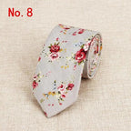 Luxury Flower Handmade Cotton Ties For Men Classic Colorful Printed Floral Designs Necktie For Wedding Stevvex