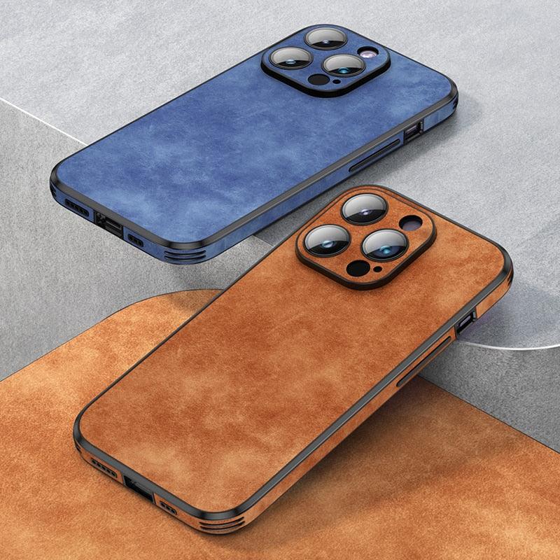 Luxury Full Protection Bumper Shockproof Business Leather Phone Case For iPhone 14 13 12 11 Pro Max Plus Cover Slim Leather Luxury PU Flexible Bumper Non-Slip Grip Shockproof Full Body Protective Cover Stevvex
