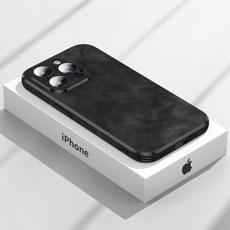Luxury Full Protection Bumper Shockproof Business Leather Phone Case For iPhone 14 13 12 11 Pro Max Plus Cover Slim Leather Luxury PU Flexible Bumper Non-Slip Grip Shockproof Full Body Protective Cover Stevvex