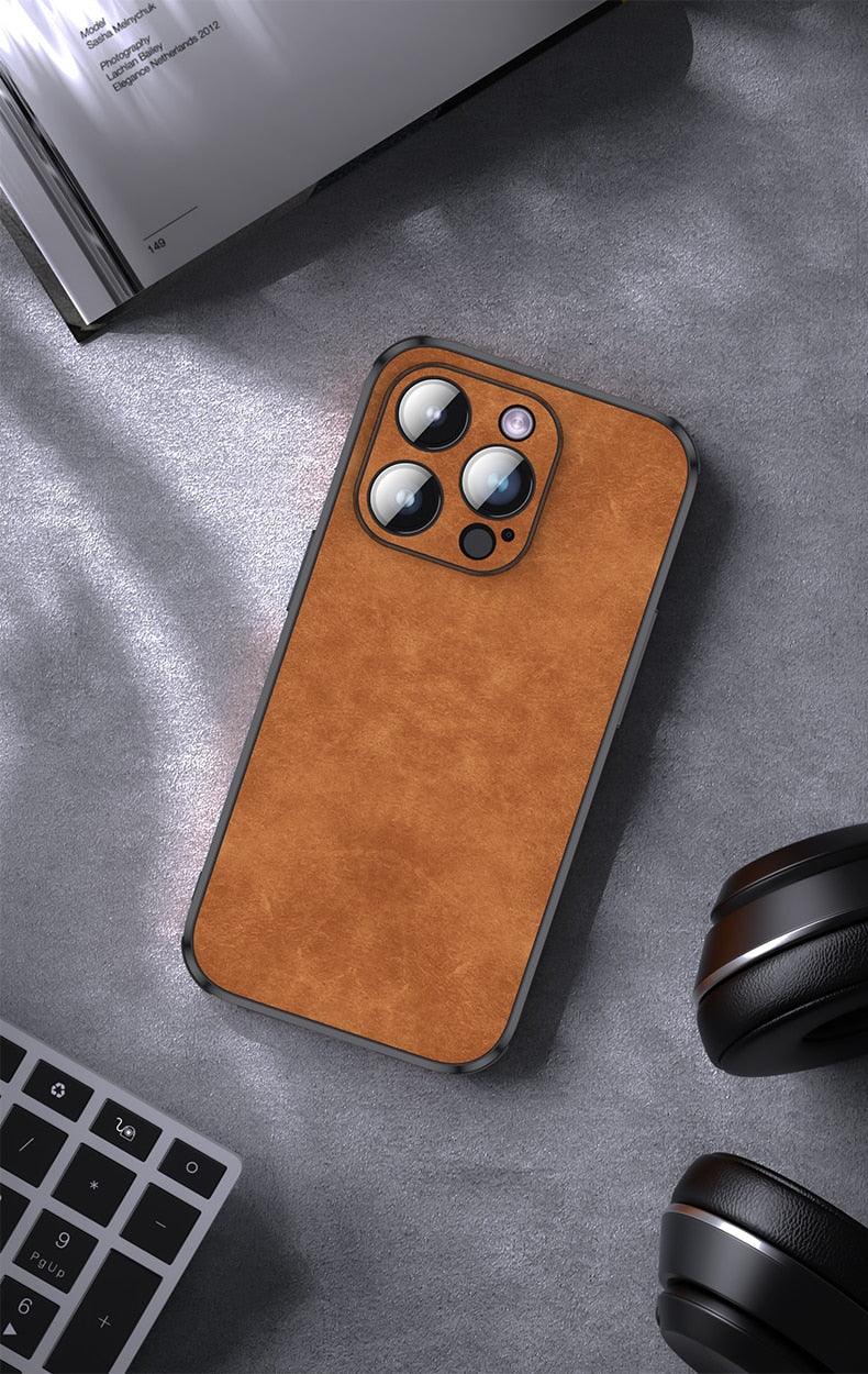 Luxury Full Protection Bumper Shockproof Business Leather Phone Case For iPhone 14 13 12 11 Pro Max Plus Cover Slim Leather Luxury PU Flexible Bumper Non-Slip Grip Shockproof Full Body Protective Cover Stevvex