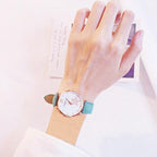 Luxury Girl Watch Student High School Small Fresh Watch Pink Cute Star Starry Sky Casual Leather Female Wrist Watch Leather Band Thin Minimalist Casual Simple Dress Watch Stevvex