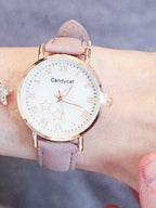 Luxury Girl Watch Student High School Small Fresh Watch Pink Cute Star Starry Sky Casual Leather Female Wrist Watch Leather Band Thin Minimalist Casual Simple Dress Watch Stevvex