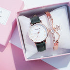 Luxury Girl Watch Student High School Small Fresh Watch Pink Cute Star Starry Sky Casual Leather Female Wrist Watch Leather Band Thin Minimalist Casual Simple Dress Watch Stevvex