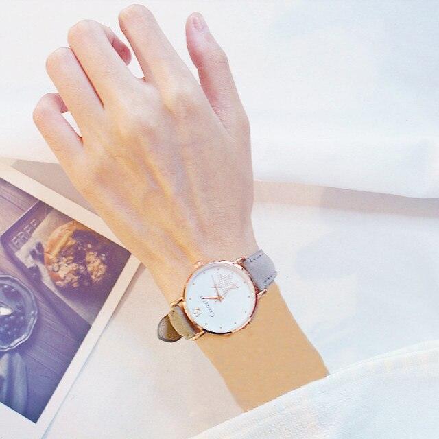 Luxury Girl Watch Student High School Small Fresh Watch Pink Cute Star Starry Sky Casual Leather Female Wrist Watch Leather Band Thin Minimalist Casual Simple Dress Watch Stevvex