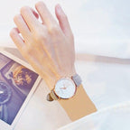 Luxury Girl Watch Student High School Small Fresh Watch Pink Cute Star Starry Sky Casual Leather Female Wrist Watch Leather Band Thin Minimalist Casual Simple Dress Watch Stevvex