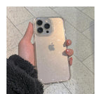 Luxury Glitter Bumper Clear Case for IPhone 14 13 12 11 Pro Max Mini X XS Max XR Cute Shining Shockproof Silicone Cover Hard Back Shockproof Protective Phone Cover For iPhone Stevvex