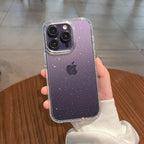 Luxury Glitter Bumper Clear Case for IPhone 14 13 12 11 Pro Max Mini X XS Max XR Cute Shining Shockproof Silicone Cover Hard Back Shockproof Protective Phone Cover For iPhone Stevvex