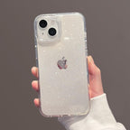 Luxury Glitter Bumper Clear Case for IPhone 14 13 12 11 Pro Max Mini X XS Max XR Cute Shining Shockproof Silicone Cover Hard Back Shockproof Protective Phone Cover For iPhone Stevvex