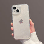 Luxury Glitter Bumper Clear Case for IPhone 14 13 12 11 Pro Max Mini X XS Max XR Cute Shining Shockproof Silicone Cover Hard Back Shockproof Protective Phone Cover For iPhone Stevvex