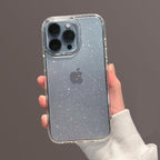 Luxury Glitter Bumper Clear Case for IPhone 14 13 12 11 Pro Max Mini X XS Max XR Cute Shining Shockproof Silicone Cover Hard Back Shockproof Protective Phone Cover For iPhone Stevvex
