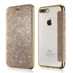 Luxury Glitter Leather Flip Wallet Case For iPhone 14 13 12 11 Pro XS Max XR X 7 8 Plus 6s Plus Clear Back Case iPhone Shiny Luxury Glitter Leather Case with Card Holder Flip Magnetic Closure Stand Cover Stevvex