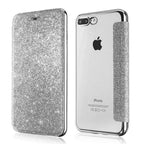 Luxury Glitter Leather Flip Wallet Case For iPhone 14 13 12 11 Pro XS Max XR X 7 8 Plus 6s Plus Clear Back Case iPhone Shiny Luxury Glitter Leather Case with Card Holder Flip Magnetic Closure Stand Cover Stevvex