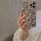 Luxury Glitter Rhinestones Wrist Bracelet Chain Case For iPhone 14 13 11 12 Pro Max X XR XS 7 8 Plus Detachable Metal Bracelet Luxury Chain Case for iPhone Stevvex
