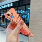 Luxury Gold Plating Phone Case With Card Slot For iphone 13 Pro 12 11 Pro MAX XS XR XS MAX Luxury Black Orange Phone Cover Back Case with Golden Frame Case for iPhone Stevvex