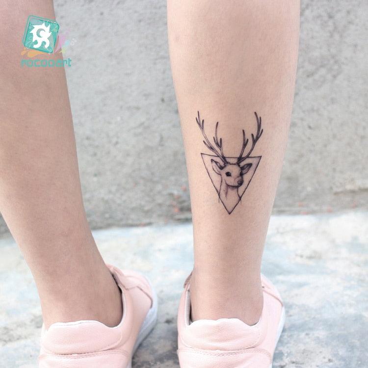 Luxury Head Deer Waterproof Temporary Stickers Tattoo Modern Colorful Tatoo For Women Men Stevvex