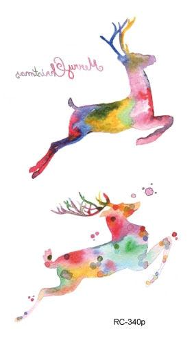 Luxury Head Deer Waterproof Temporary Stickers Tattoo Modern Colorful Tatoo For Women Men Stevvex