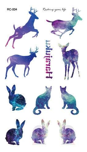 Luxury Head Deer Waterproof Temporary Stickers Tattoo Modern Colorful Tatoo For Women Men Stevvex