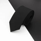 Luxury High Quality Black Grey Skinny Wool Tie For Men Business Meeting Necktie Fashionable Design Excellent Men Gift