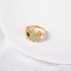 Celeste Geometric Gemstone Jewelry Set | Islamic Blue Stone Jewelry Set (MAC253)