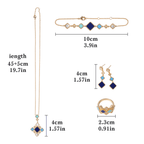 Celeste Geometric Gemstone Jewelry Set | Islamic Blue Stone Jewelry Set (MAC253)