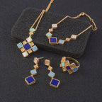 Celeste Geometric Gemstone Jewelry Set | Islamic Blue Stone Jewelry Set (MAC253)
