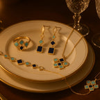 Celeste Geometric Gemstone Jewelry Set | Islamic Blue Stone Jewelry Set (MAC253)