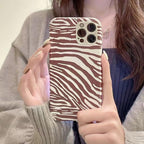 Luxury Leather Black White Zebra Pattern Phone Case for iPhone 13 12 11 14 Pro Max Xs Xr 7 14 plus Anti-fall Soft Silicone Back Cover Soft Slim Thin Luxury Shockproof Shiny Case for Girls and Women Zebra Print iPhone Case Stevvex